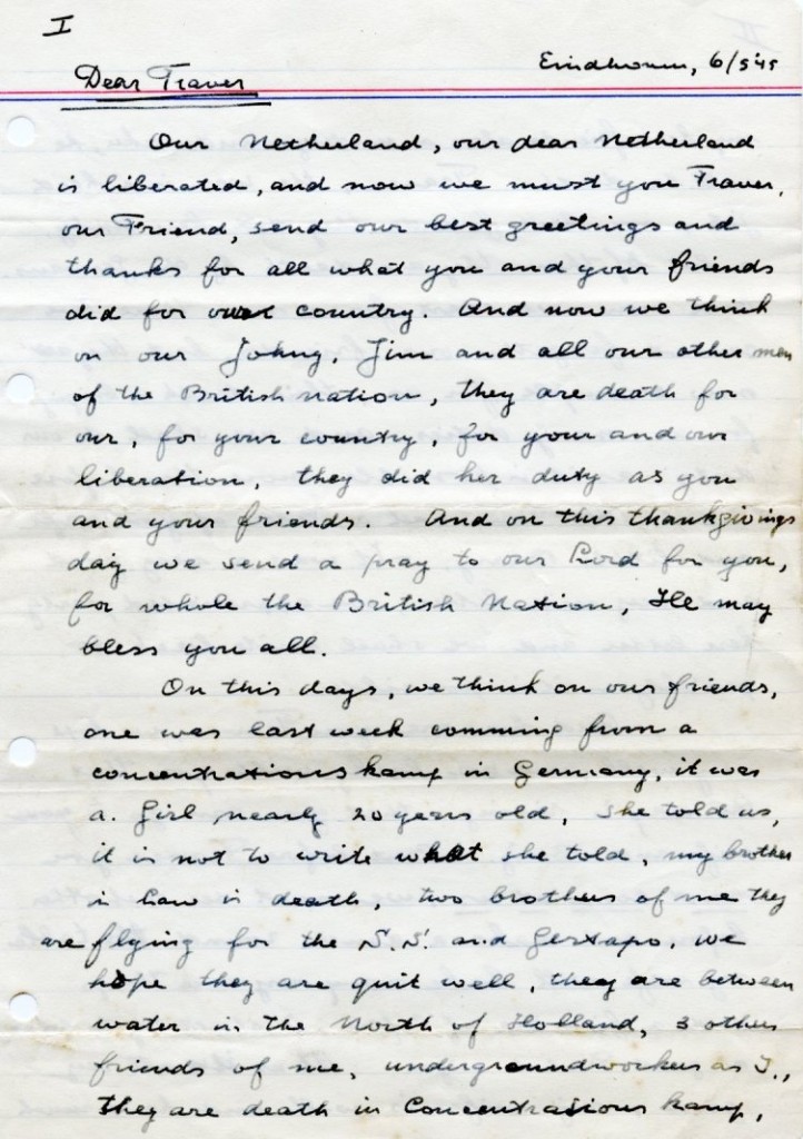 Letter from Mr Cornelese, 6th May 1945