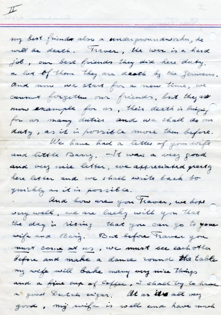 Letter from Mr Cornelese, 6th May 1945