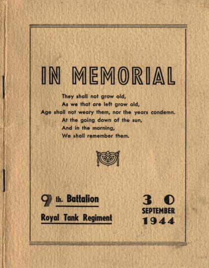 Memorial Service brochure, 30th September 1944